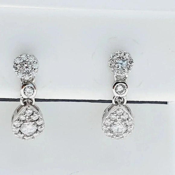 925 sterling silver luxury CZ earrings for women/girls, Best for RJUS2159 - Picture 1 of 9